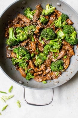 Broccoli Beef in a wok