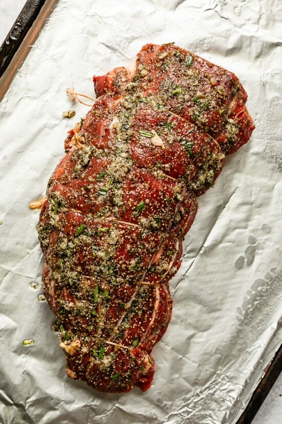 Raw roast beef