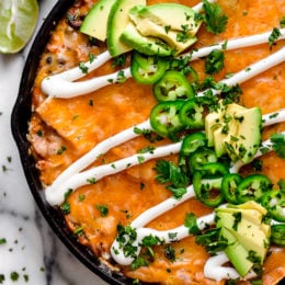 Cheesy Rotisserie Chicken Enchilada Skillet