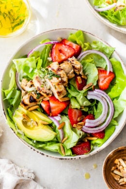 Grilled Chicken Salad with Strawberries and Avocado