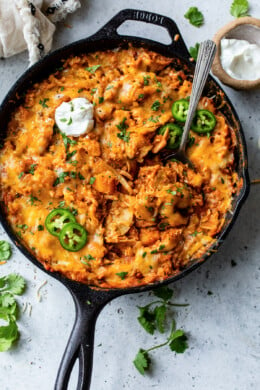 Leftover Turkey Enchiladas Skillet