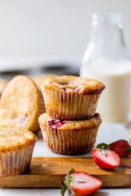 Roasted Strawberry Almond Flour Muffins