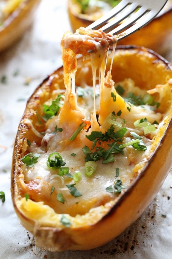 This insanely good Spaghetti Squash Enchilada Bowls are my favorite way to eat spaghetti squash. So easy to make, with just 5 ingredients!