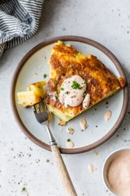 Slice of Spanish Tortilla with Pimenton Aioli