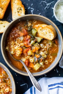 Minestrone Soup with crusty bread