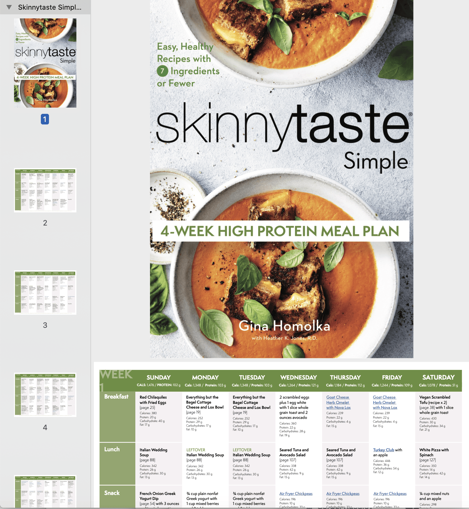 Skinnytaste Simple High Protein Meal Plan